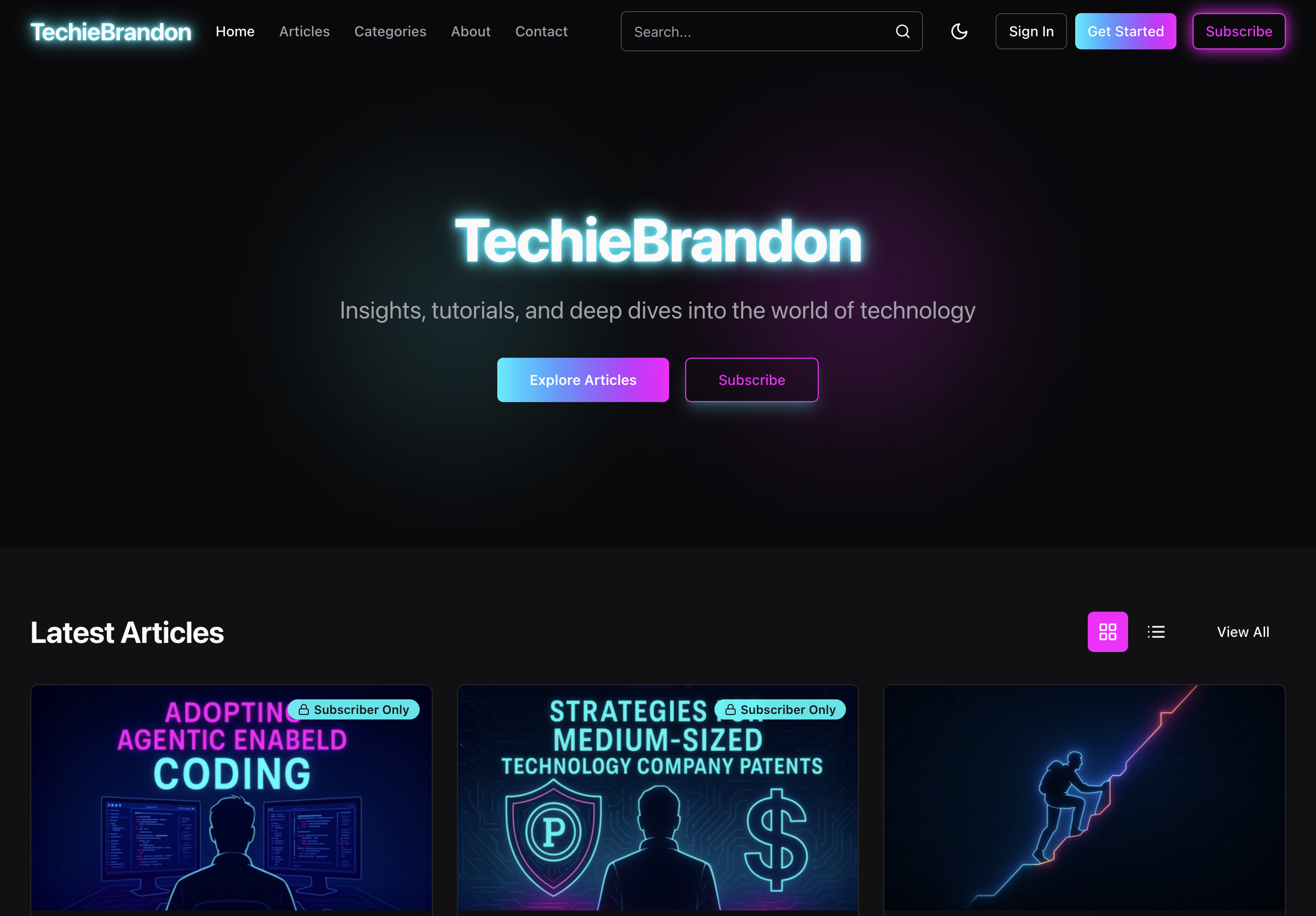 TechieBrandon.com - Dark Theme