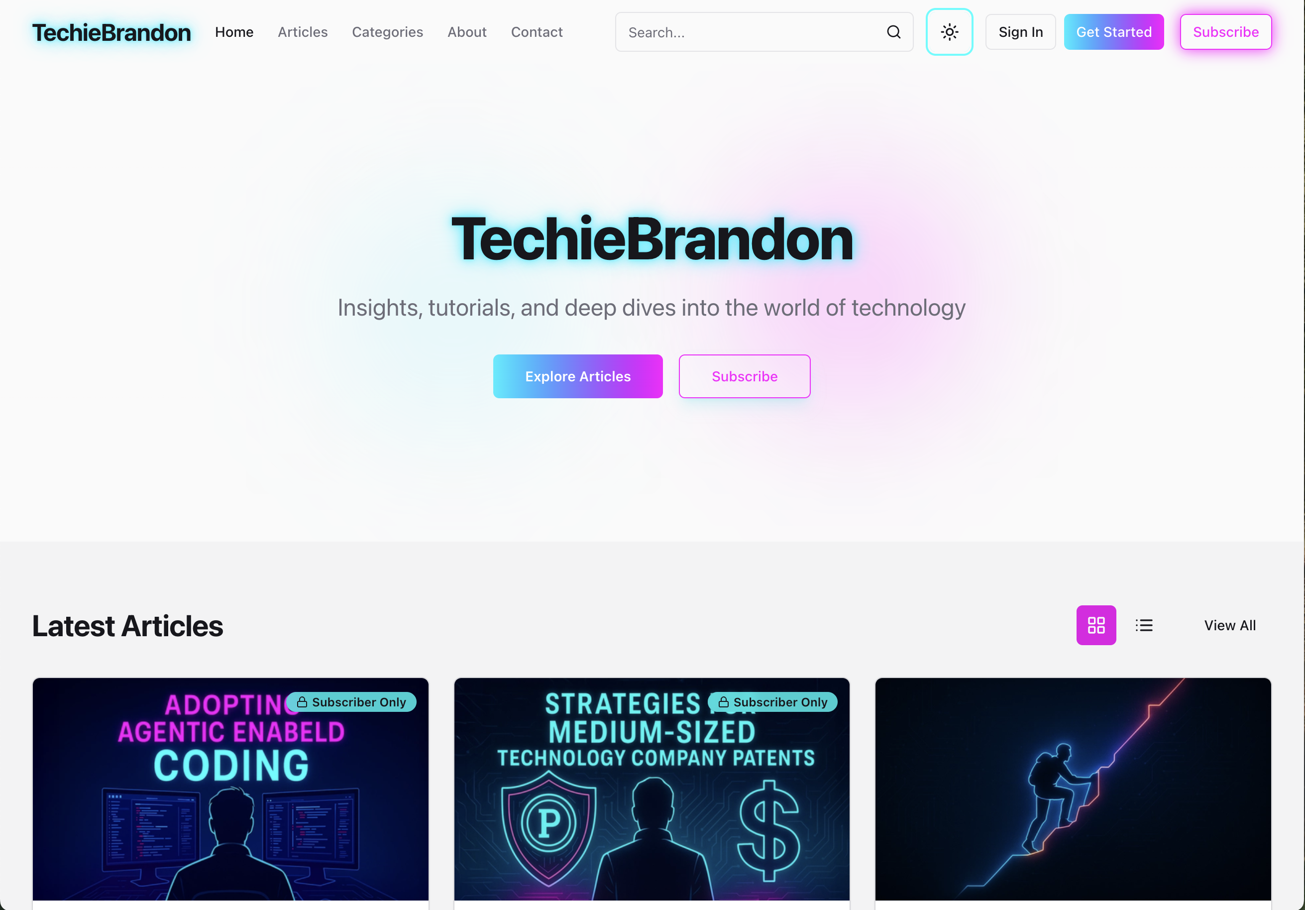 TechieBrandon.com - Light Theme